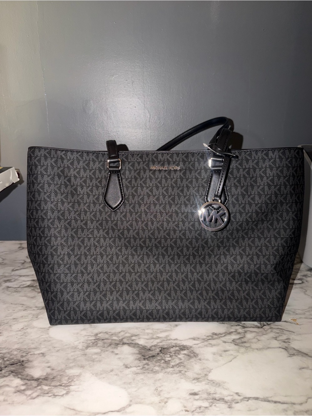 Michael Kors black and silver tote